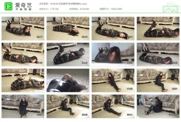 逍遥工作室_约拍李然 胶衣捆绑挣扎