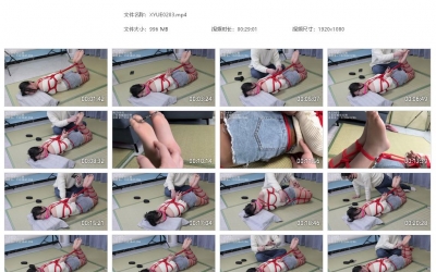 心悦艺束_3号姬肉丝红绳驷马+拇指铐脚趾铐锁定