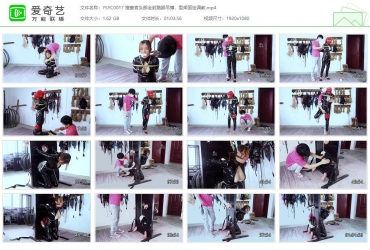 樱束原创_搜查官头部全封踮脚吊缚，型架固定调教